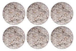 Hermia Bubble Serv Juego de Platos de Servicio, 6 Piezas, Beige y Negro